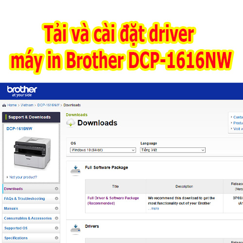 Tải và cài đặt driver brother dcp 1616nw